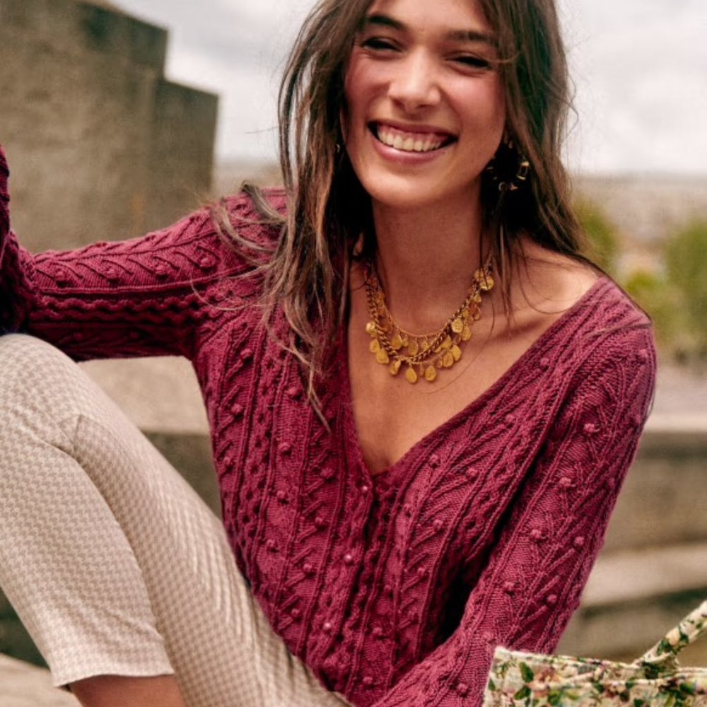 NWOT Sezane Rosewood Beryl Cardigan in XXS